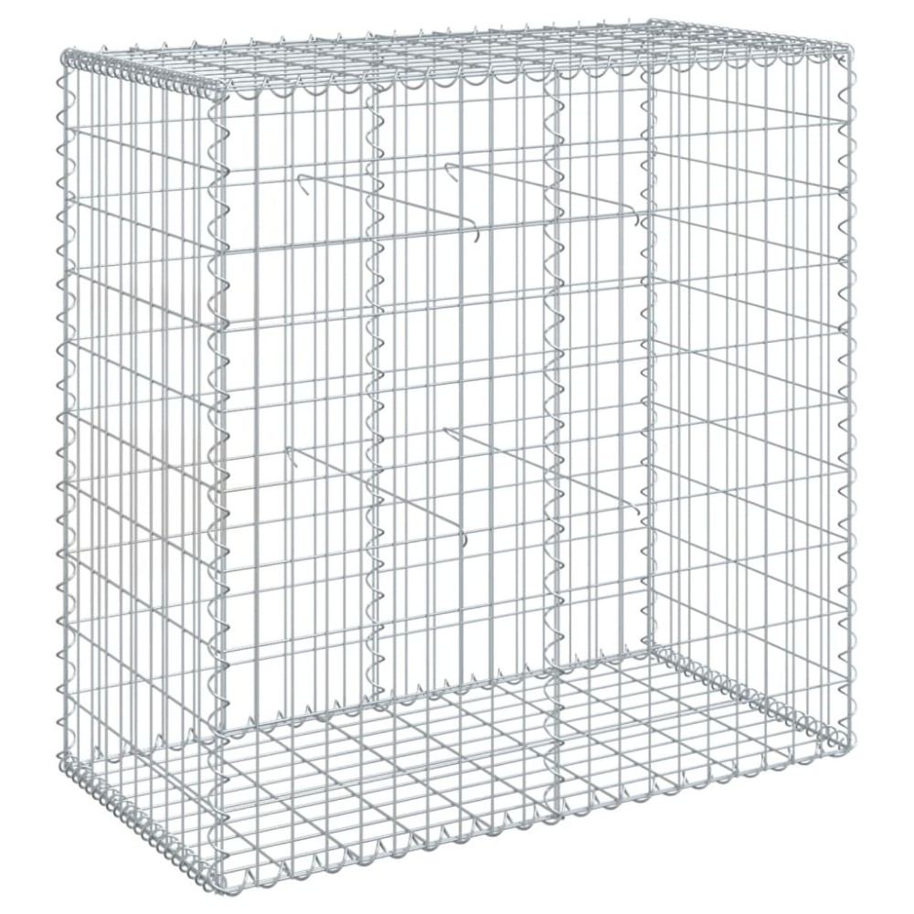 vidaXL Coș gabion cu capac, argintiu, 100x50x100 cm, fier galvanizat