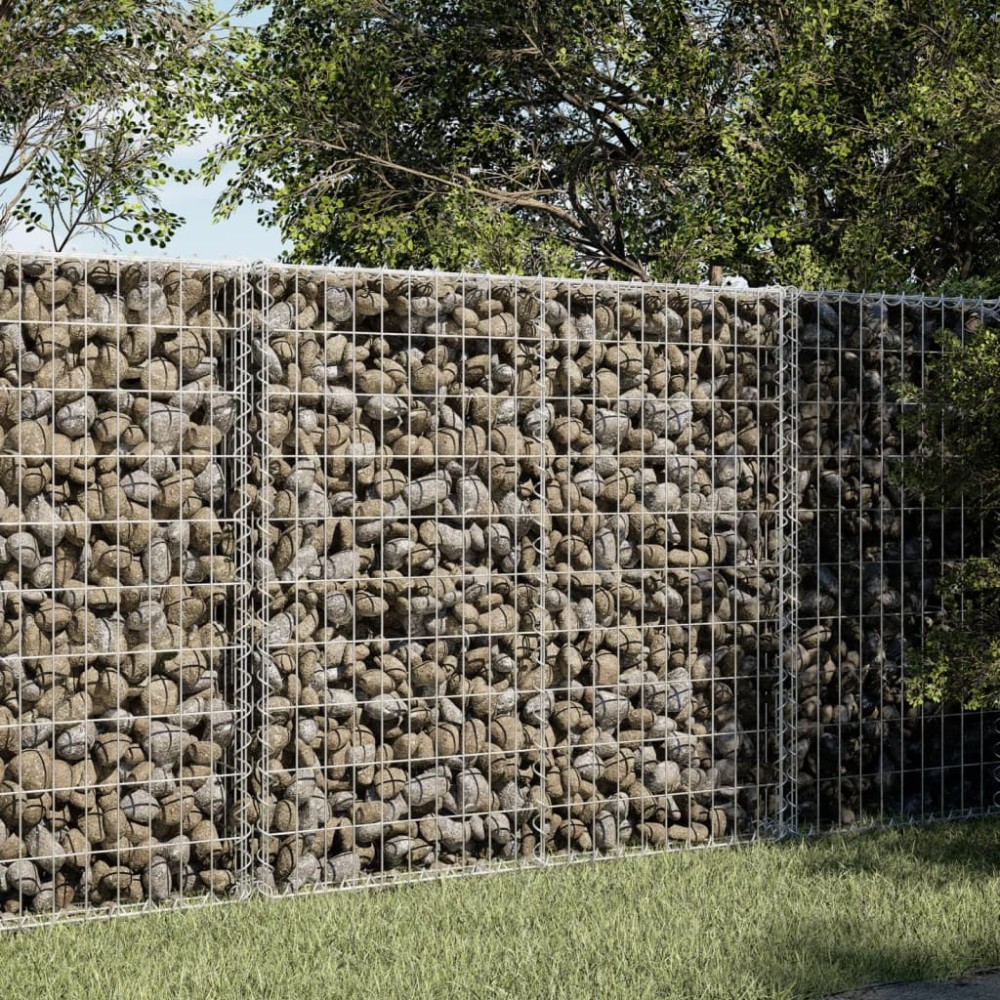 vidaXL Coș gabion cu capac, argintiu, 100x50x100 cm, fier galvanizat