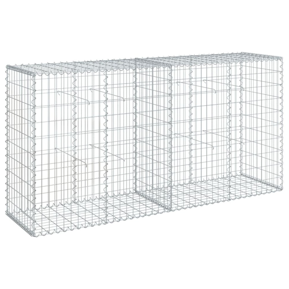 vidaXL Coș gabion cu capac, 200x50x100 cm, fier galvanizat