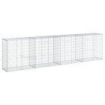 vidaXL Coș gabion cu capac, 400x50x100 cm, fier galvanizat