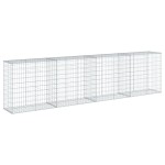 vidaXL Coș gabion cu capac, 400x50x100 cm, fier galvanizat