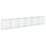 vidaXL Coș gabion cu capac, argintiu, 600x50x100 cm, fier galvanizat vidaXL Coș gabion cu capac, argintiu, 600x50x100 cm, fier galvanizat