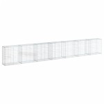 vidaXL Coș gabion cu capac, 700x50x100 cm, fier galvanizat
