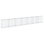 vidaXL Coș gabion cu capac, 700x50x100 cm, fier galvanizat