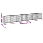 vidaXL Coș gabion cu capac, 700x50x100 cm, fier galvanizat