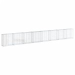 vidaXL Coș gabion cu capac, 800x50x100 cm, fier galvanizat