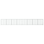vidaXL Coș gabion cu capac, 800x50x100 cm, fier galvanizat