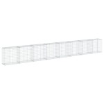 vidaXL Coș gabion cu capac, 800x50x100 cm, fier galvanizat