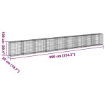 vidaXL Coș gabion cu capac, 900x50x100 cm, fier galvanizat vidaXL Coș gabion cu capac, 900x50x100 cm, fier galvanizat