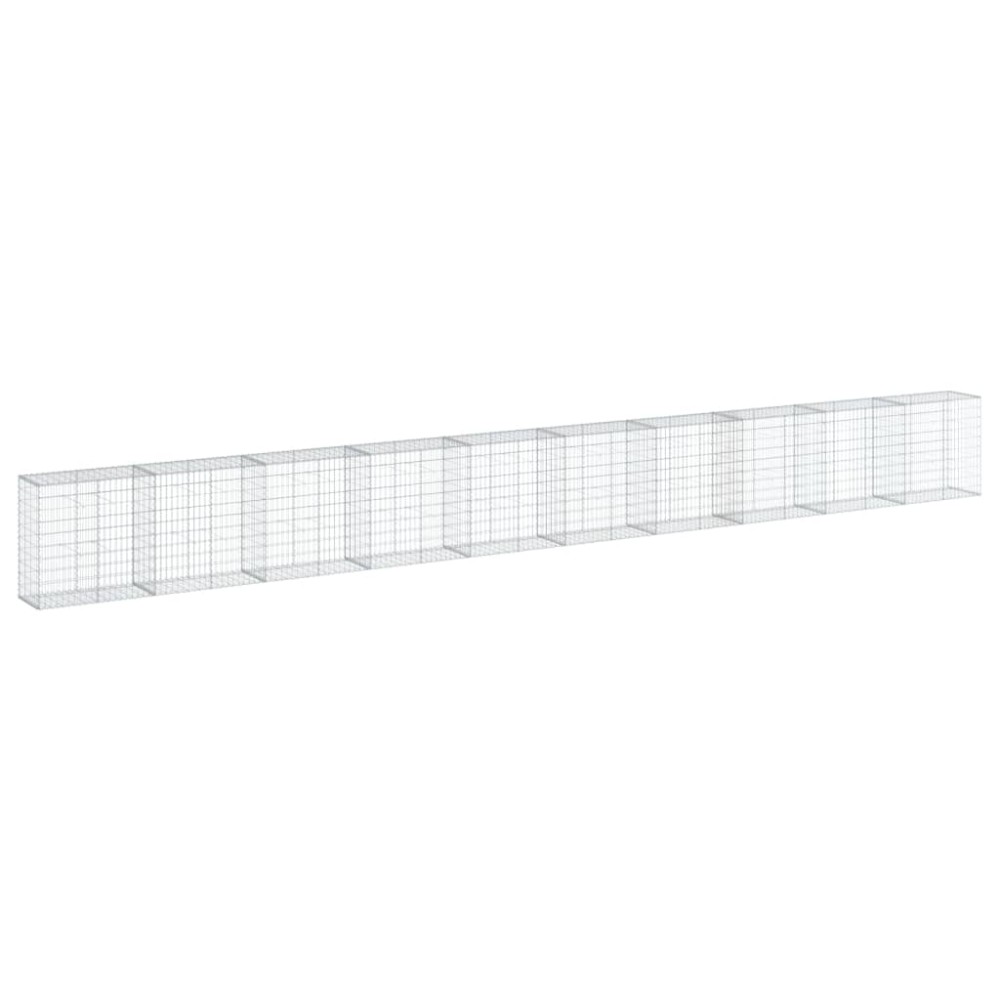 vidaXL Coș gabion cu capac, 1000x50x100 cm, fier galvanizat