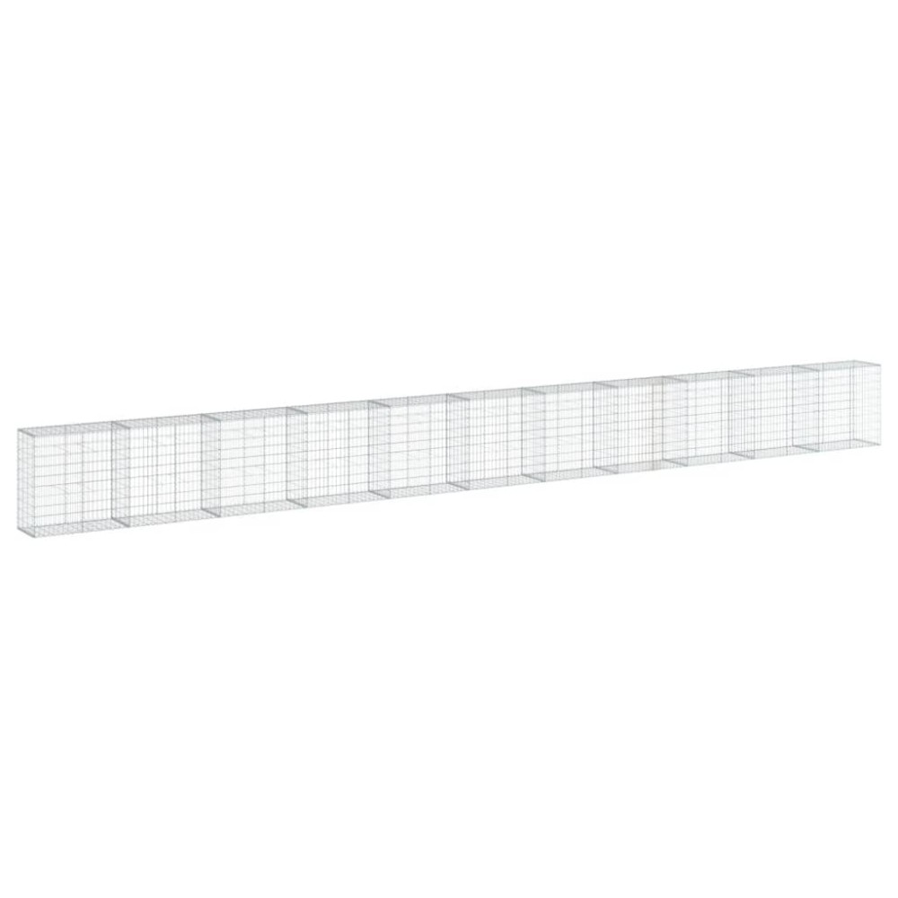 vidaXL Coș gabion cu capac, 1100x50x100 cm, fier galvanizat
