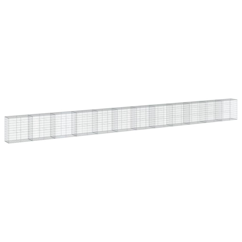 vidaXL Coș gabion cu capac, 1200x50x100 cm, fier galvanizat