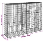 vidaXL Coș gabion cu capac, 200x50x150 cm, fier galvanizat vidaXL Coș gabion cu capac, 200x50x150 cm, fier galvanizat
