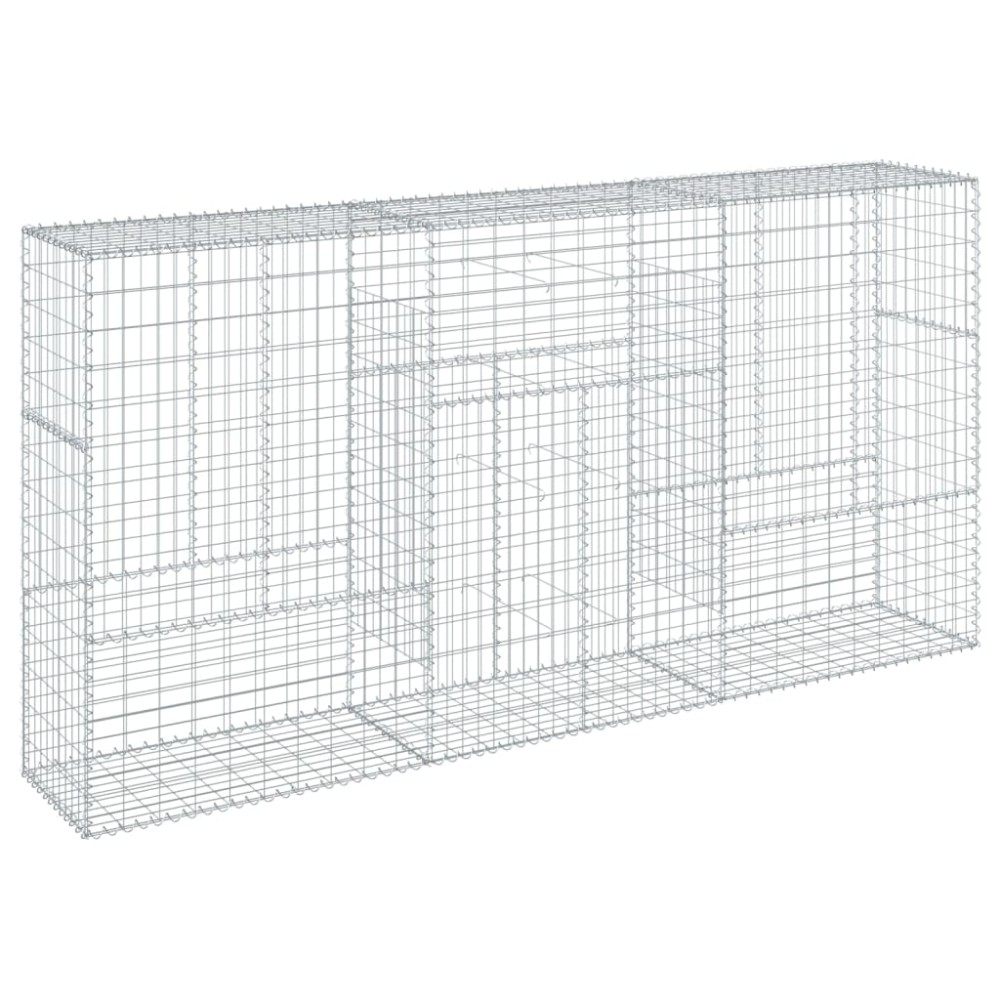 vidaXL Coș gabion cu capac, 300x50x150 cm, fier galvanizat