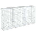vidaXL Coș gabion cu capac, 300x50x150 cm, fier galvanizat