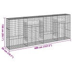 vidaXL Coș gabion cu capac, 400x50x150 cm, fier galvanizat vidaXL Coș gabion cu capac, 400x50x150 cm, fier galvanizat