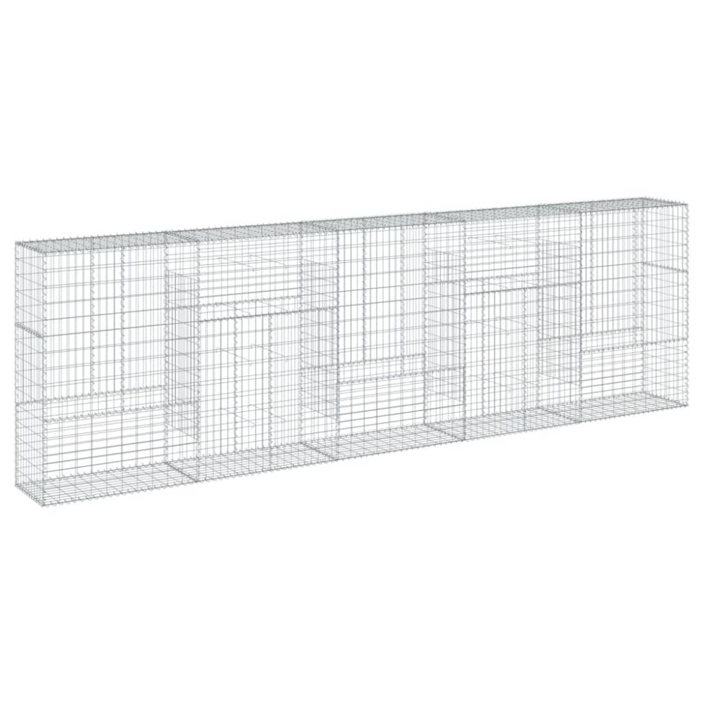 vidaXL Coș gabion cu capac, 500x50x150 cm, fier galvanizat
