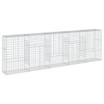 vidaXL Coș gabion cu capac, 500x50x150 cm, fier galvanizat