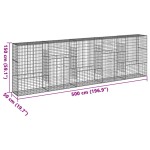 vidaXL Coș gabion cu capac, 500x50x150 cm, fier galvanizat