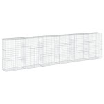 vidaXL Coș gabion cu capac, 600x50x150 cm, fier galvanizat