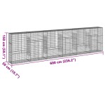 vidaXL Coș gabion cu capac, 600x50x150 cm, fier galvanizat