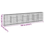 vidaXL Coș gabion cu capac, 700x50x150 cm, fier galvanizat vidaXL Coș gabion cu capac, 700x50x150 cm, fier galvanizat