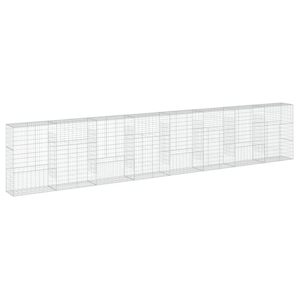 vidaXL Coș gabion cu capac, 800x50x150 cm, fier galvanizat