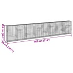 vidaXL Coș gabion cu capac, 800x50x150 cm, fier galvanizat