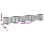 vidaXL Coș gabion cu capac, 1200x50x150 cm, fier galvanizat vidaXL Coș gabion cu capac, 1200x50x150 cm, fier galvanizat