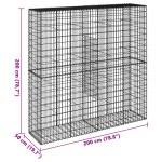 vidaXL Coș gabion cu capac, 200x50x200 cm, fier galvanizat vidaXL Coș gabion cu capac, 200x50x200 cm, fier galvanizat