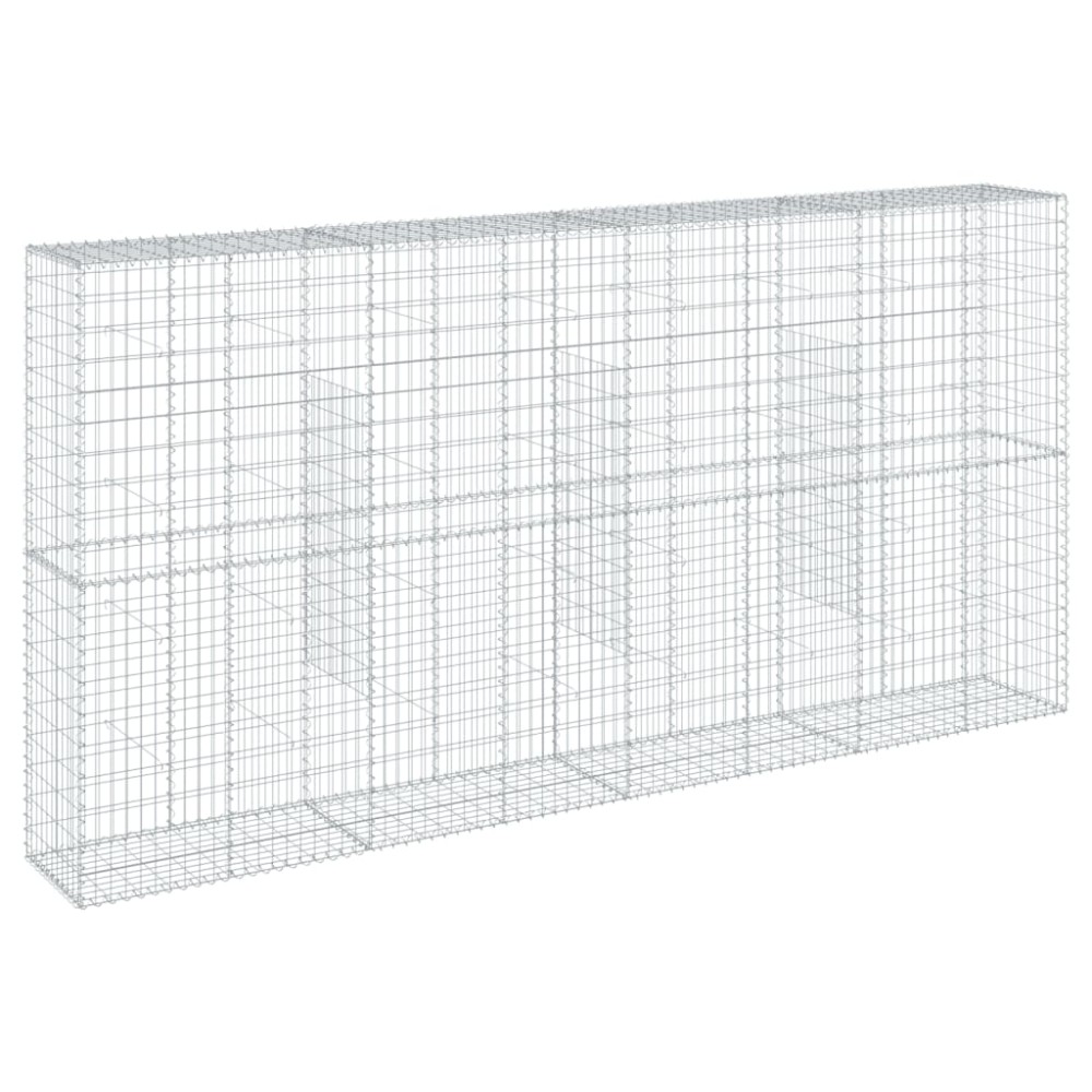 vidaXL Coș gabion cu capac, 400x50x200 cm, fier galvanizat