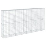 vidaXL Coș gabion cu capac, 400x50x200 cm, fier galvanizat