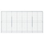 vidaXL Coș gabion cu capac, 400x50x200 cm, fier galvanizat