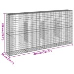 vidaXL Coș gabion cu capac, 400x50x200 cm, fier galvanizat