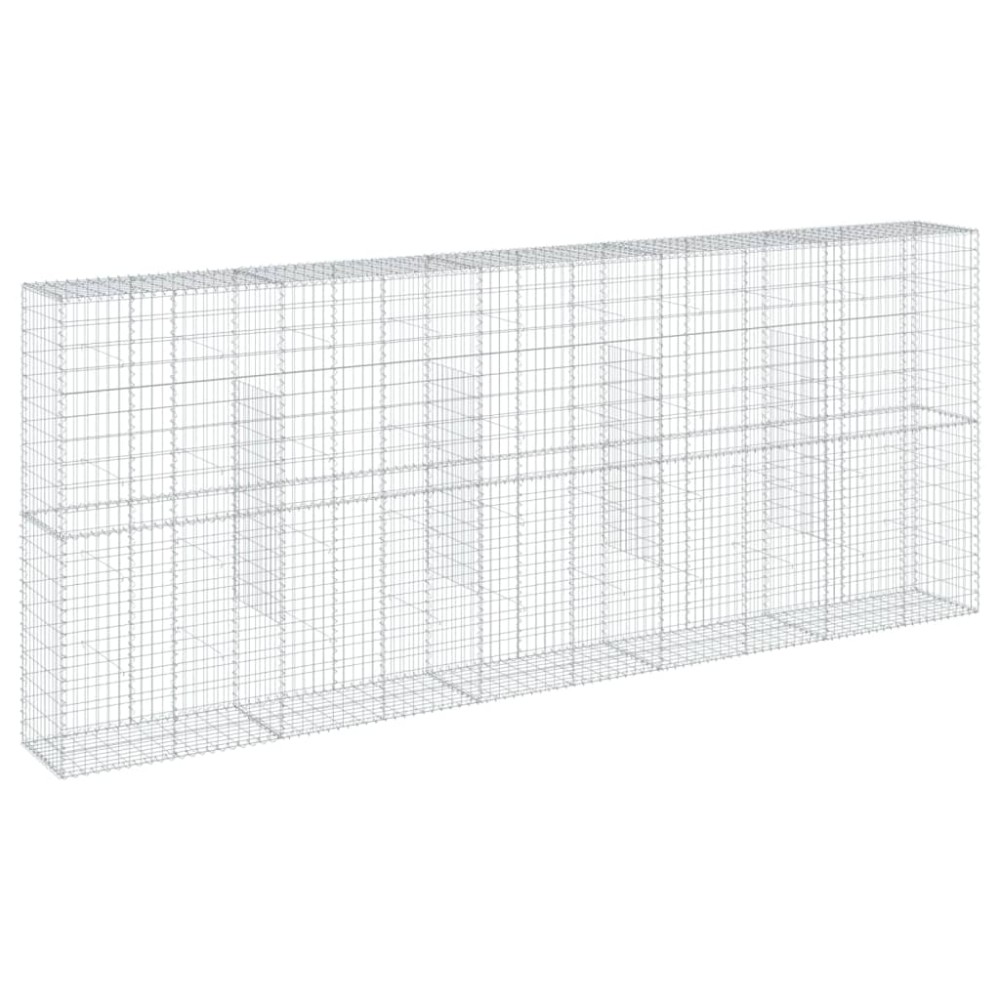 vidaXL Coș gabion cu capac, 500x50x200 cm, fier galvanizat