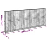 vidaXL Coș gabion cu capac, 500x50x200 cm, fier galvanizat vidaXL Coș gabion cu capac, 500x50x200 cm, fier galvanizat