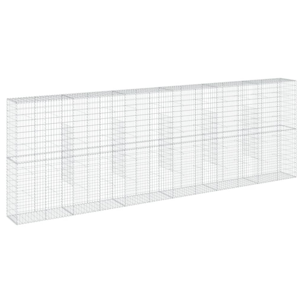 vidaXL Coș gabion cu capac, 600x50x200 cm, fier galvanizat