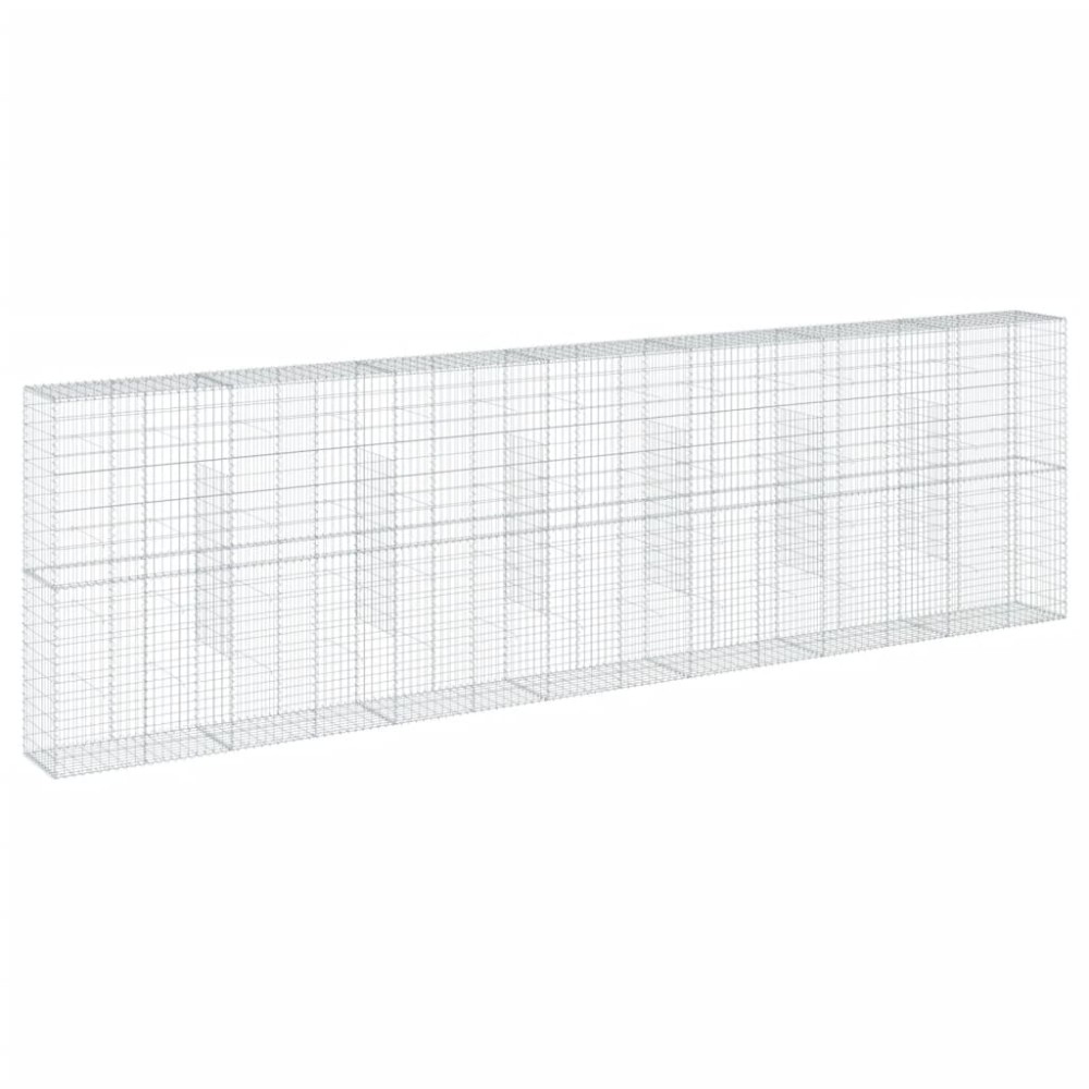 vidaXL Coș gabion cu capac, 700x50x200 cm, fier galvanizat