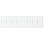 vidaXL Coș gabion cu capac, argintiu, 800x50x200 cm, fier galvanizat vidaXL Coș gabion cu capac, argintiu, 800x50x200 cm, fier galvanizat