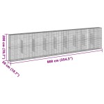 vidaXL Coș gabion cu capac, argintiu, 900x50x200 cm, fier galvanizat vidaXL Coș gabion cu capac, argintiu, 900x50x200 cm, fier galvanizat