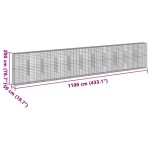 vidaXL Coș gabion cu capac, 1100x50x200 cm, fier galvanizat
