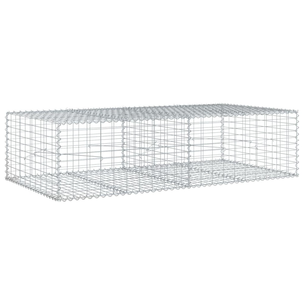 vidaXL Coș gabion cu capac, 200x100x50 cm, fier galvanizat