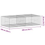 vidaXL Coș gabion cu capac, 200x100x50 cm, fier galvanizat