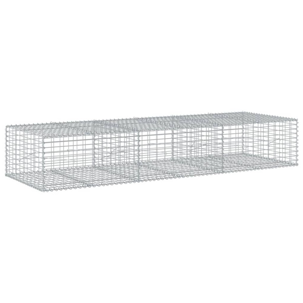 vidaXL Coș gabion cu capac, 300x100x50 cm, fier galvanizat