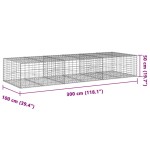 vidaXL Coș gabion cu capac, 300x100x50 cm, fier galvanizat vidaXL Coș gabion cu capac, 300x100x50 cm, fier galvanizat