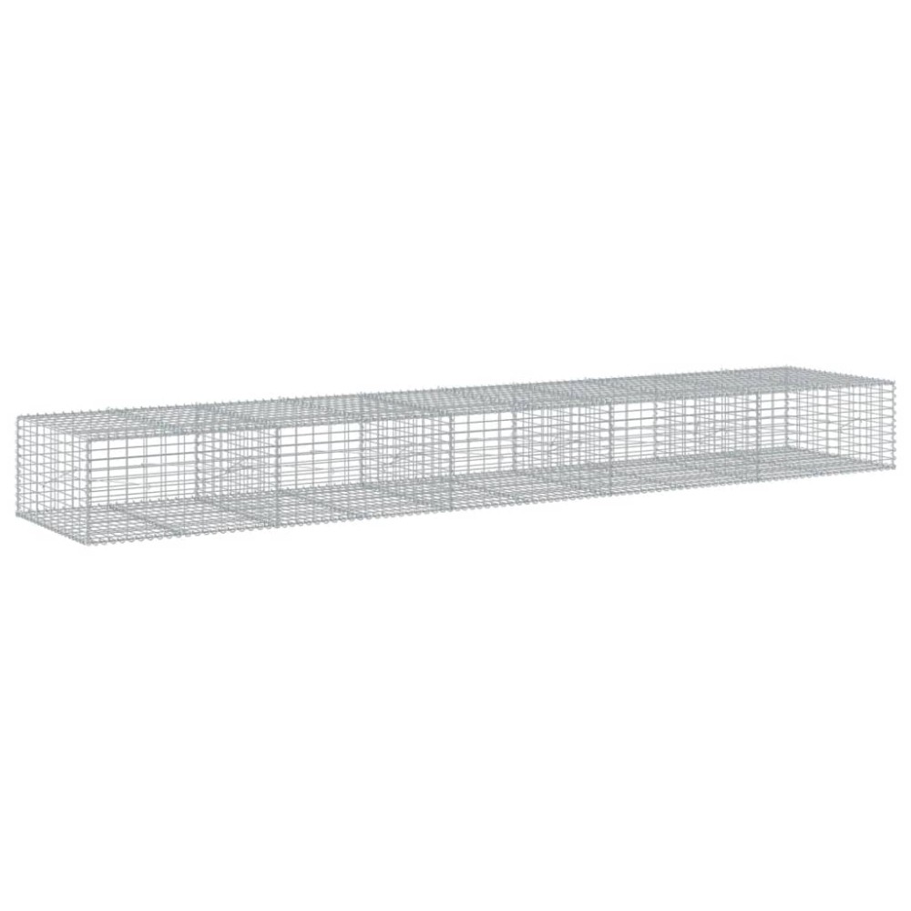 vidaXL Coș gabion cu capac, 500x100x50 cm, fier galvanizat