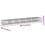 vidaXL Coș gabion cu capac, 600x100x50 cm, fier galvanizat vidaXL Coș gabion cu capac, 600x100x50 cm, fier galvanizat