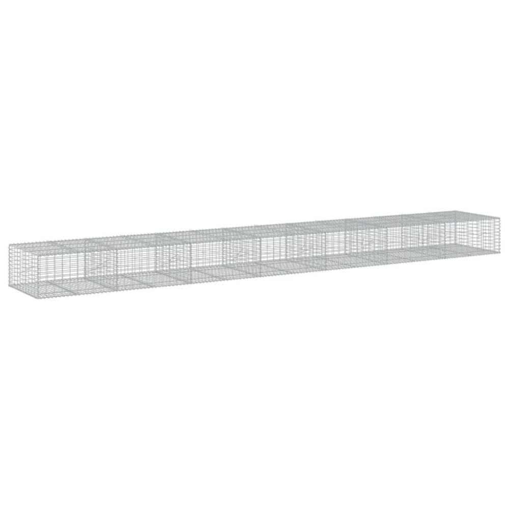 vidaXL Coș gabion cu capac, 700x100x50 cm, fier galvanizat