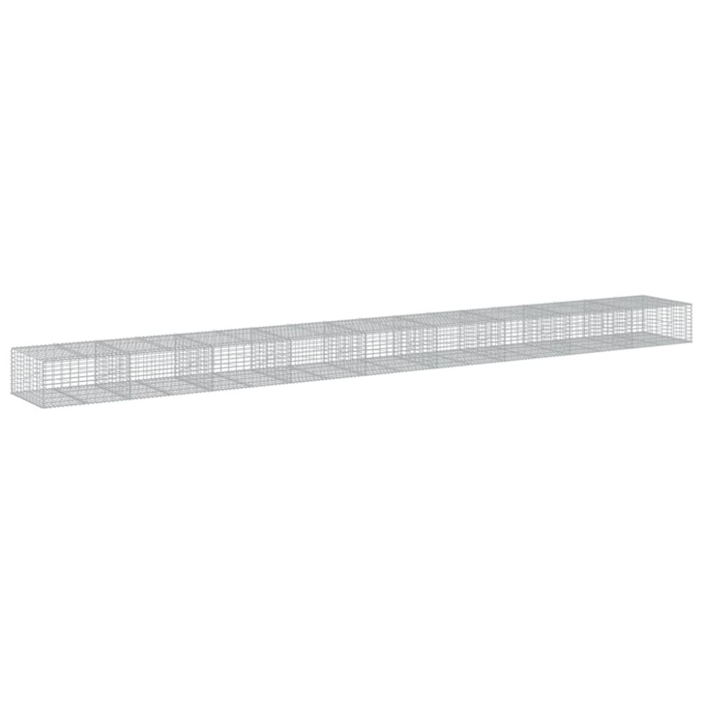 vidaXL Coș gabion cu capac, 900x100x50 cm, fier galvanizat