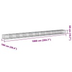 vidaXL Coș gabion cu capac, 1000x100x50 cm, fier galvanizat